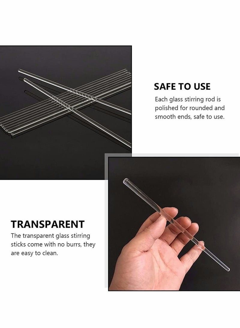 نيبمينينت 20 ٪ من قضبان الزجاج القضبان الزجاجية مع كلا النهايات المستديرة لتعليم علوم المطبخ المختبر وحرك كوكتيلات مشروبات باردة ساخنة - Image 4