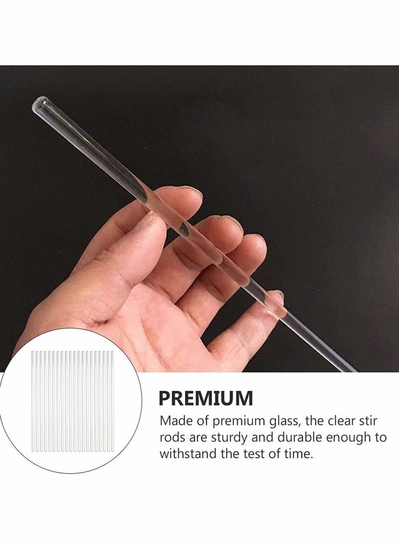 نيبمينينت 20 ٪ من قضبان الزجاج القضبان الزجاجية مع كلا النهايات المستديرة لتعليم علوم المطبخ المختبر وحرك كوكتيلات مشروبات باردة ساخنة - Image 2