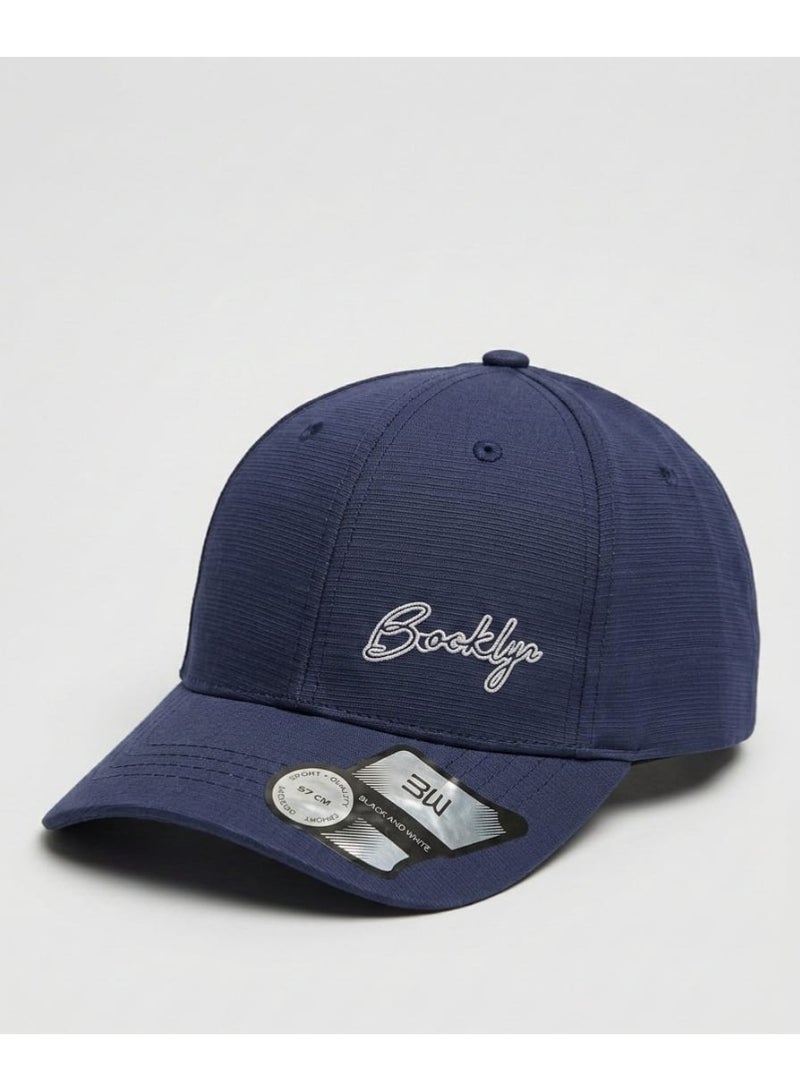 Unisex Embroidered Brooklyn Baseball Cap – Adjustable Cotton Casual Hat with Curved Brim (Navy Blue) - Image 1
