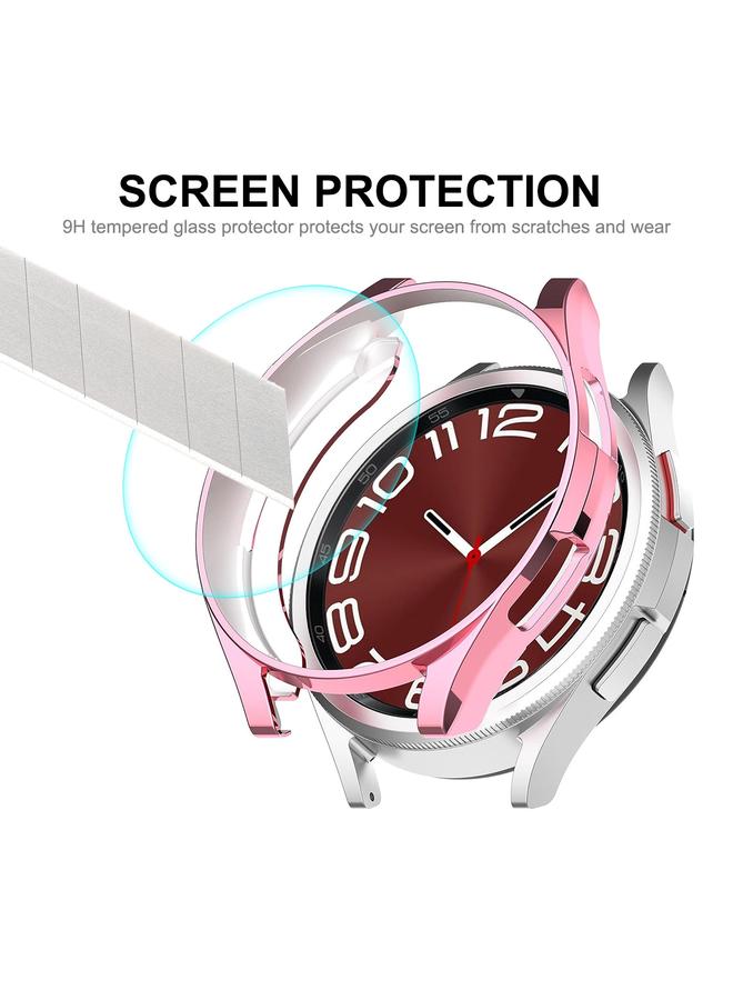 إيروريكس لساعة سامسونج جالاكسي واتش 6 كلاسيك 47 مم، جراب ناعم من مادة TPU مطلي بالكهرباء + واقي شاشة زجاجي 9H بسمك 0.2 مم (ذهبي) - Image 5