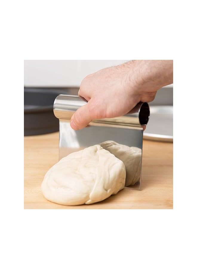 S-TOP Dough Steel Scraper, 22 cm, DSS001, Food Scrappers, Pastry Cutter Stainless Steel Dough Scraper, Cake Scraper, Multi-Purpose Scraper Tool Kitchen - Image 2