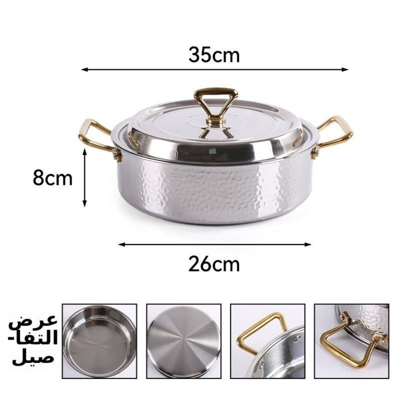 وعاء ساخن جديد من الفولاذ المقاوم للصدأ ذو نكهة مزدوجة، متوافق مع الحث والغاز، وعاء حساء سميك - Image 1