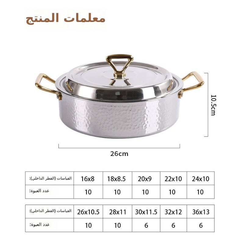 وعاء ساخن جديد من الفولاذ المقاوم للصدأ ذو نكهة مزدوجة، متوافق مع الحث والغاز، وعاء حساء سميك - Image 5