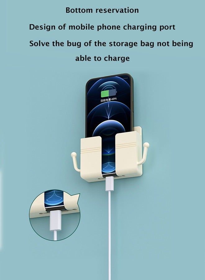 1 PCS Wall Mount Cell Phone Holder, Remote Control Holder, Universal Phone Storage Dock for Most Smartphones with Adhesive, Durable Plastic Wall Mount Cell Phone Holder for Home, Office, Kitchen, Bedroom - Image 3