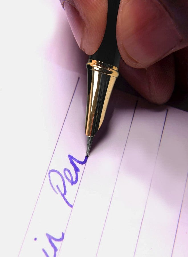 Dryden Designs Fountain Pen - Medium Nib and Fine Nib | Includes Luxury Box, 6 Ink Cartridges - 3 Black 3 Blue and Ink Refill Converter - Mysterious Blue - Image 5