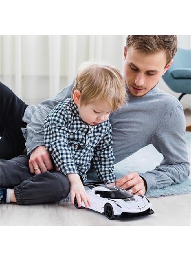 SASBSC Toy Cars for 3+ Year Old Boys Jesko Car Toys with Light and Sound Diecast Metal Toy Car for Kids Ages 3-12 1/32 Collectable Super Car Model (White) - Image 5