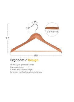 Generic Quality Wooden Hangers - Slightly Curved Hanger 30-Pack Sets - Solid Wood Coat Hangers with Stylish Chrome Hooks - Heavy-Duty Clothes, Jacket, Shirt, Pants, Suit Hangers (Natural, 30)  - Image 5