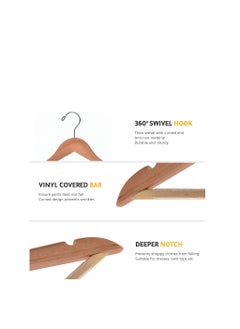 Generic Quality Wooden Hangers - Slightly Curved Hanger 30-Pack Sets - Solid Wood Coat Hangers with Stylish Chrome Hooks - Heavy-Duty Clothes, Jacket, Shirt, Pants, Suit Hangers (Natural, 30)  - Image 4