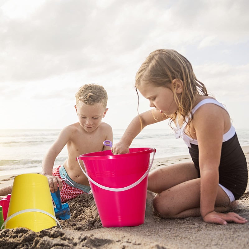 Holady Large Sand Beach Buckets Pail,Sand Bucket Water Bucket for Beach Fun Great Summer Party Accessory(4 Pack) - Image 5