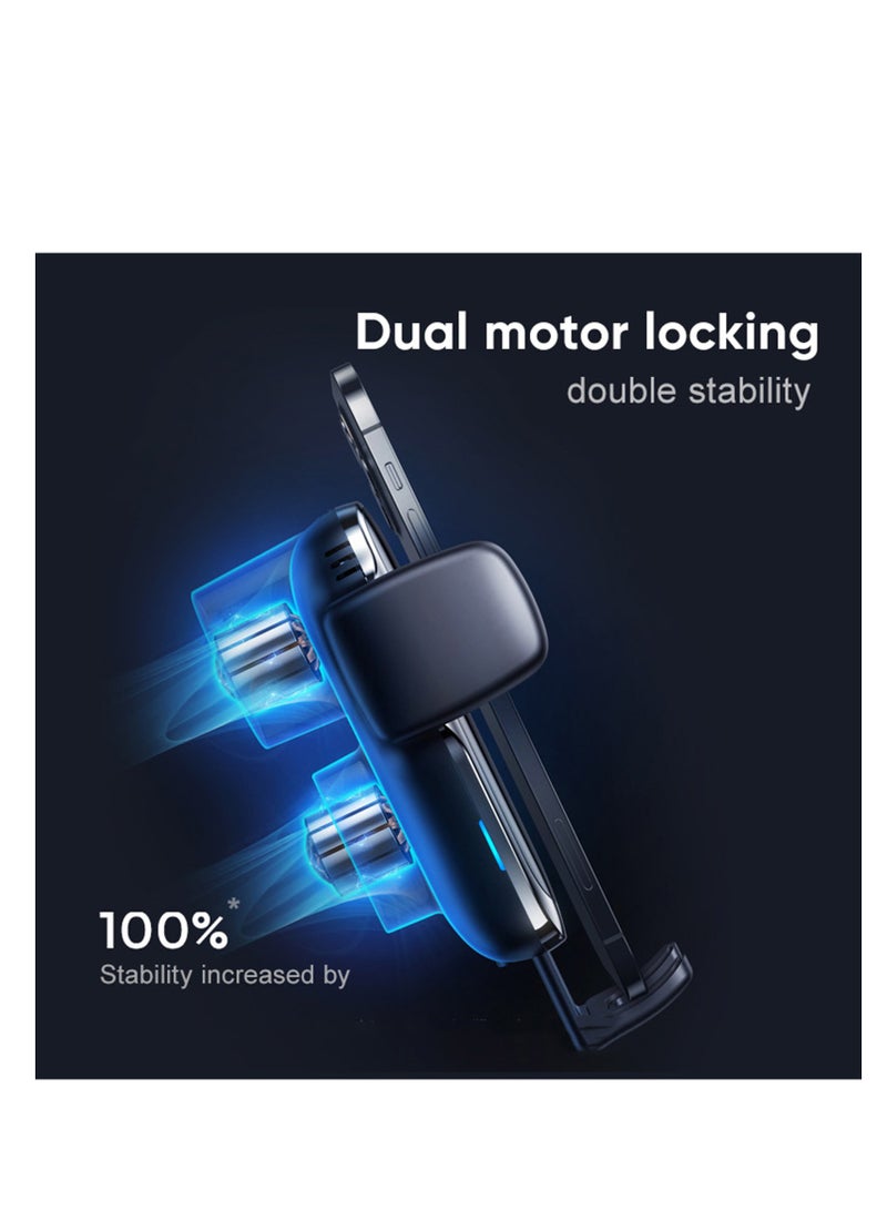 بروتيكت حامل سيارة لاسلكي للشحن السريع PROTECT بملف مزدوج 15 واط مزود بميزة التثبيت التلقائي ومعتمد من Qi – أسود - Image 5