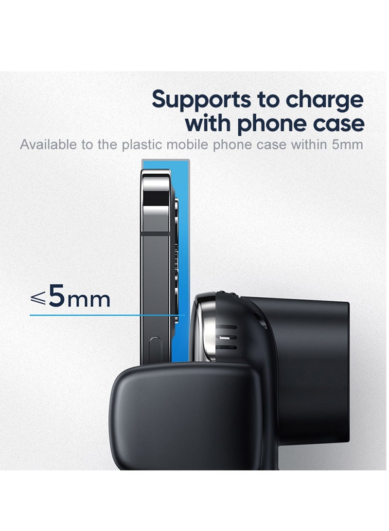 بروتيكت حامل سيارة لاسلكي للشحن السريع PROTECT بملف مزدوج 15 واط مزود بميزة التثبيت التلقائي ومعتمد من Qi – أسود - Image 4