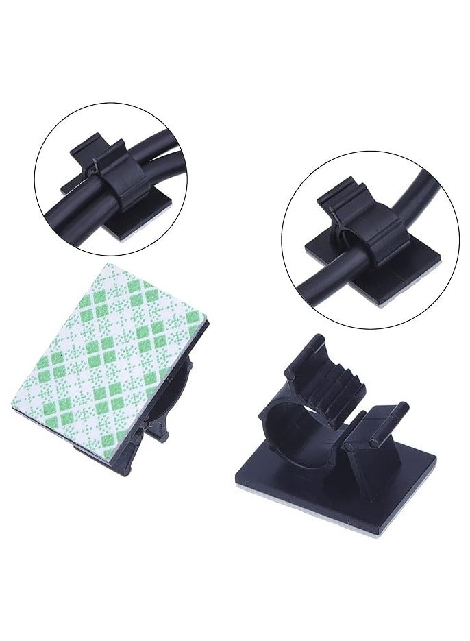 DKURVE Adjustable Cable Clips Adhesive Nylon Wire Clamps, Black (50 Pcs) - Image 4