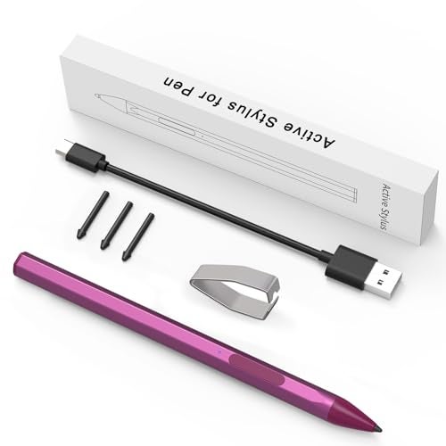 YORUNOHOSHI Stylus Pen for ASUS Transformer/ASUS Zenbook/ASUS Vivobook Flip/ASUS Notebook Touchscreen Laptop Tablet Rechargeable MPP 2.0 Tilt Pencil 4096 Pressure Sensitivity Microsoft MPP Protocol, Red - Image 1