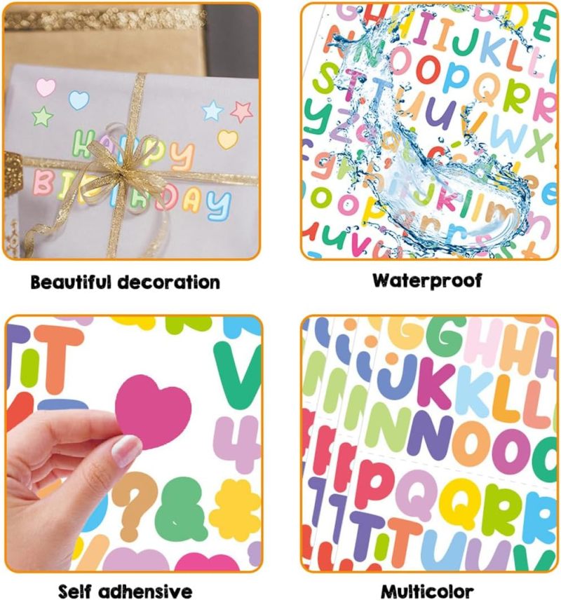 Alphabet Letter Stickers 1350 Precision-Cut Pieces Fade-Resistant Waterproof Vinyl Stickers - Easy Peel for Scrapbooking Water Bottle Personalization Projects - Image 2