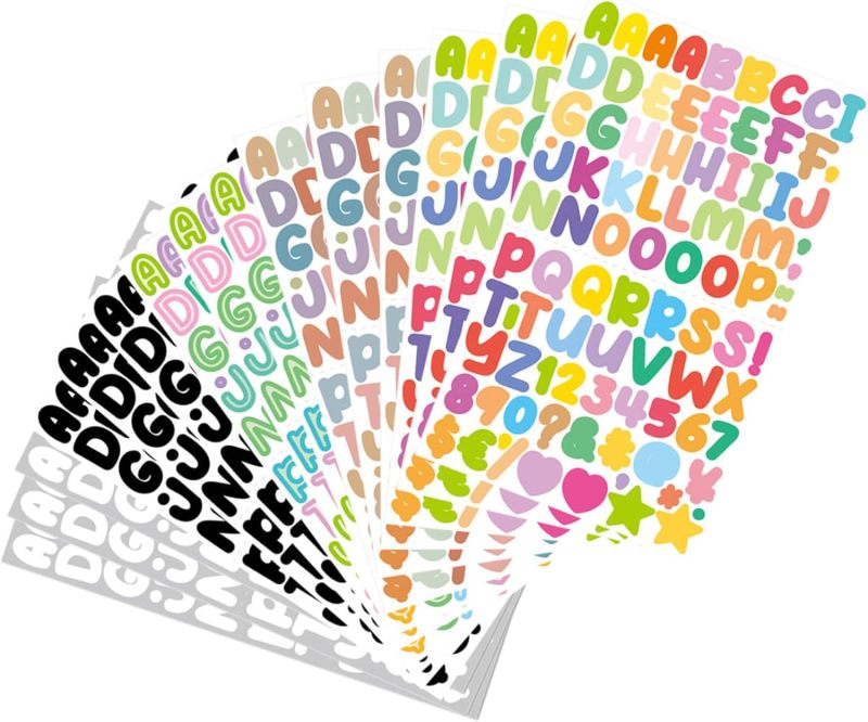 Alphabet Letter Stickers 1350 Precision-Cut Pieces Fade-Resistant Waterproof Vinyl Stickers - Easy Peel for Scrapbooking Water Bottle Personalization Projects - Image 1
