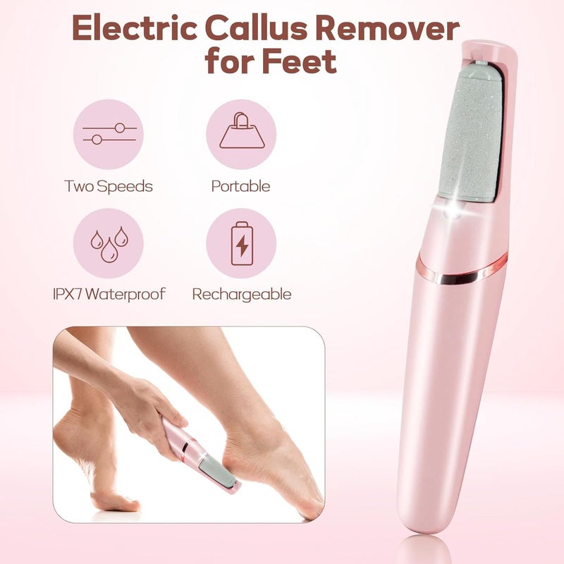 KASTWAVE Electronic Tool File and Callus Remover with 2 Roller Heads, Pedicure, Professional Feet Care, Hard ed Dry Skin and Calluses, Water Resistant - Image 2