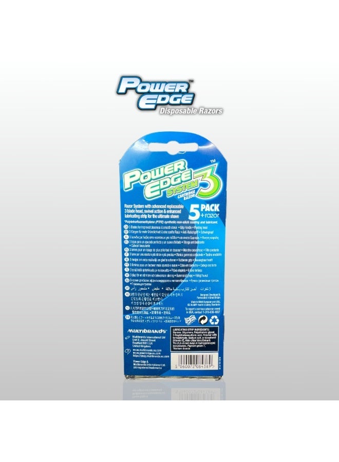 Power Edge System 3, Ultimate PE shave with 5 cartridge Razor, Made in UK - Image 4