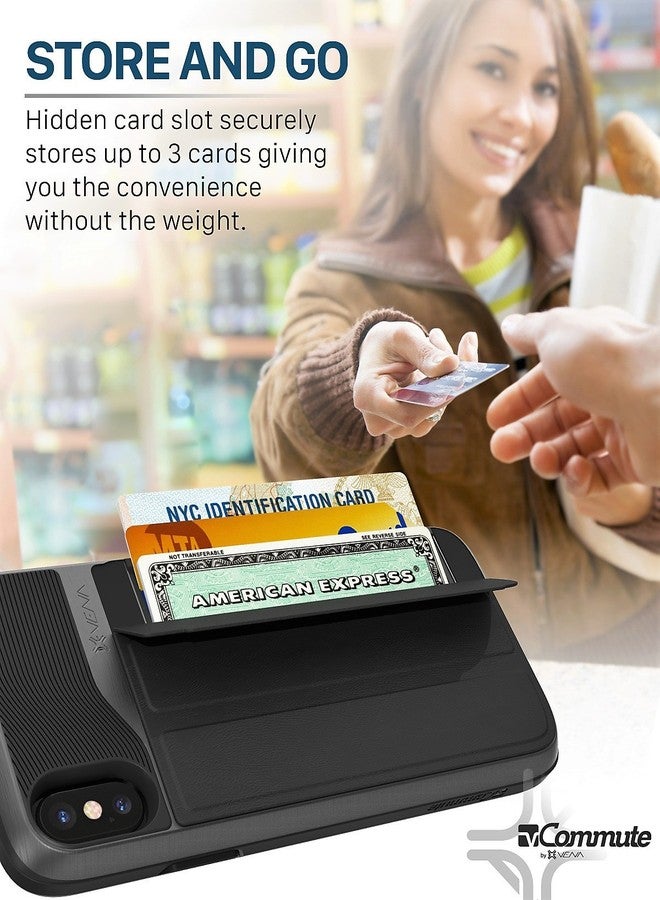 Clayco Galaxy Note 8 Case, Clayco Argos Series Premium Hybrid Protective Wallet Case for Samsung Galaxy Note 8 (Built-in Credit Card/ID Card Slot) (Black) - Image 1