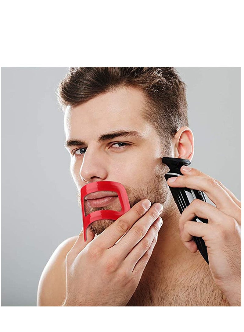 KASTWAVE 2 Pieces Beard and Neckline Shaving Template, Men Mustache Grooming Shaping Template Straight Neckline Cut Guide Stencil for Men Self-Haircut Trimming Styling Tools - Image 3