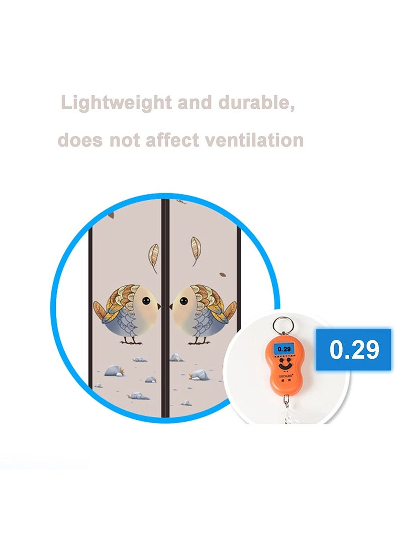 SYOSI Magnetic Closure Screen Door 35.4*82.6inch, Self Sealing Double Magnetic Fly Screens for Doors, Hands Free Mesh Partition Keeps Bugs Out, French Insect Door Net Fly Screen Curtain Mesh - Image 3