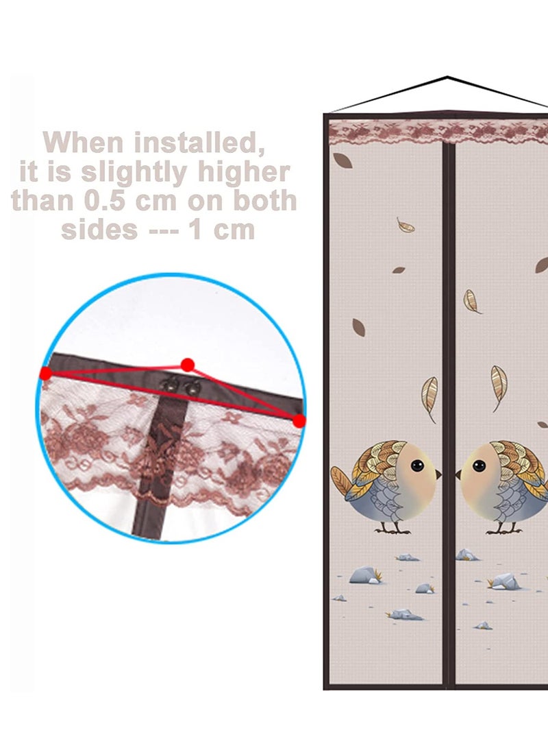 SYOSI Magnetic Closure Screen Door 35.4*82.6inch, Self Sealing Double Magnetic Fly Screens for Doors, Hands Free Mesh Partition Keeps Bugs Out, French Insect Door Net Fly Screen Curtain Mesh - Image 4