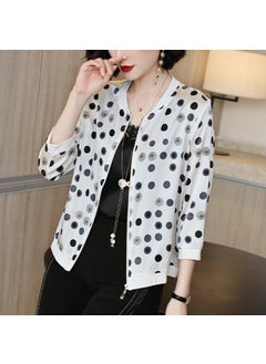 Generic 2024 Summer New Large Size Loose Fit Jacket Cardigan Top Short Jacket Trendy Printing Sun Protection Baseball Uniform For Women 3054# 