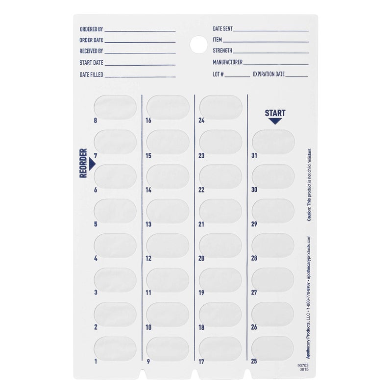 Ezy Dose Disposable (31-Day) Pill, Medicine, Vitamin Organizer Box | Monthly Planner Refill Pack | Kit includes 12 Cards and Blisters - Image 5
