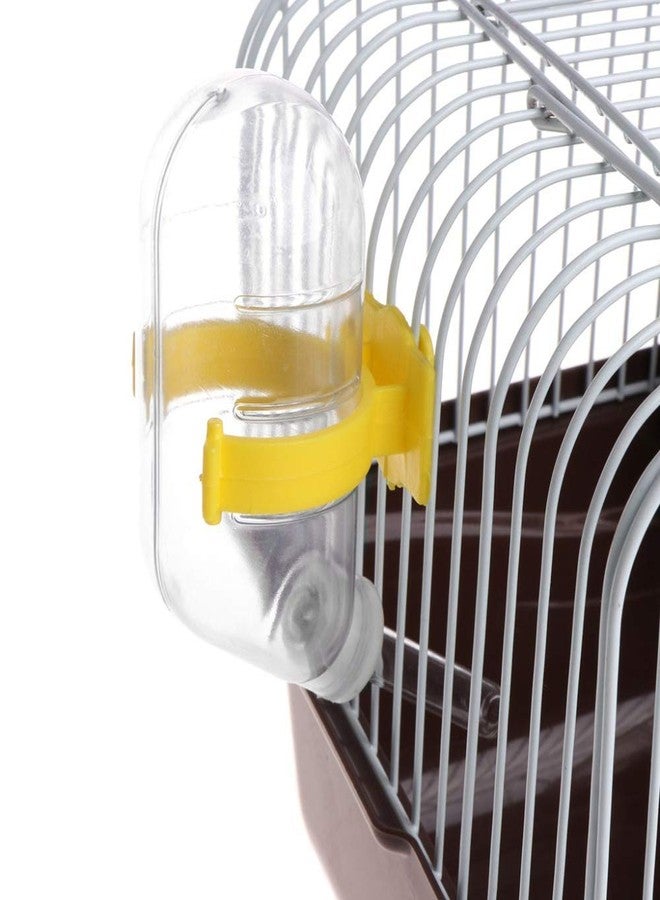 CHUQIANTONG Small Pet Hamster Cage with Running Wheel Water Bottle Food Basin Portable Carrier House Mice Home Habitat for Going Out, Traveling (Coffee) - Image 4