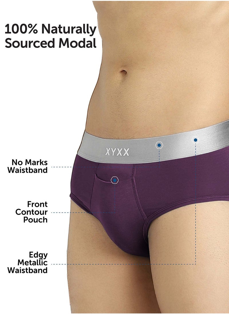 XYXX - Pack of 3 Illuminati Intellisoft Micro Modal Color Blocked Solid Men Brief - Image 1