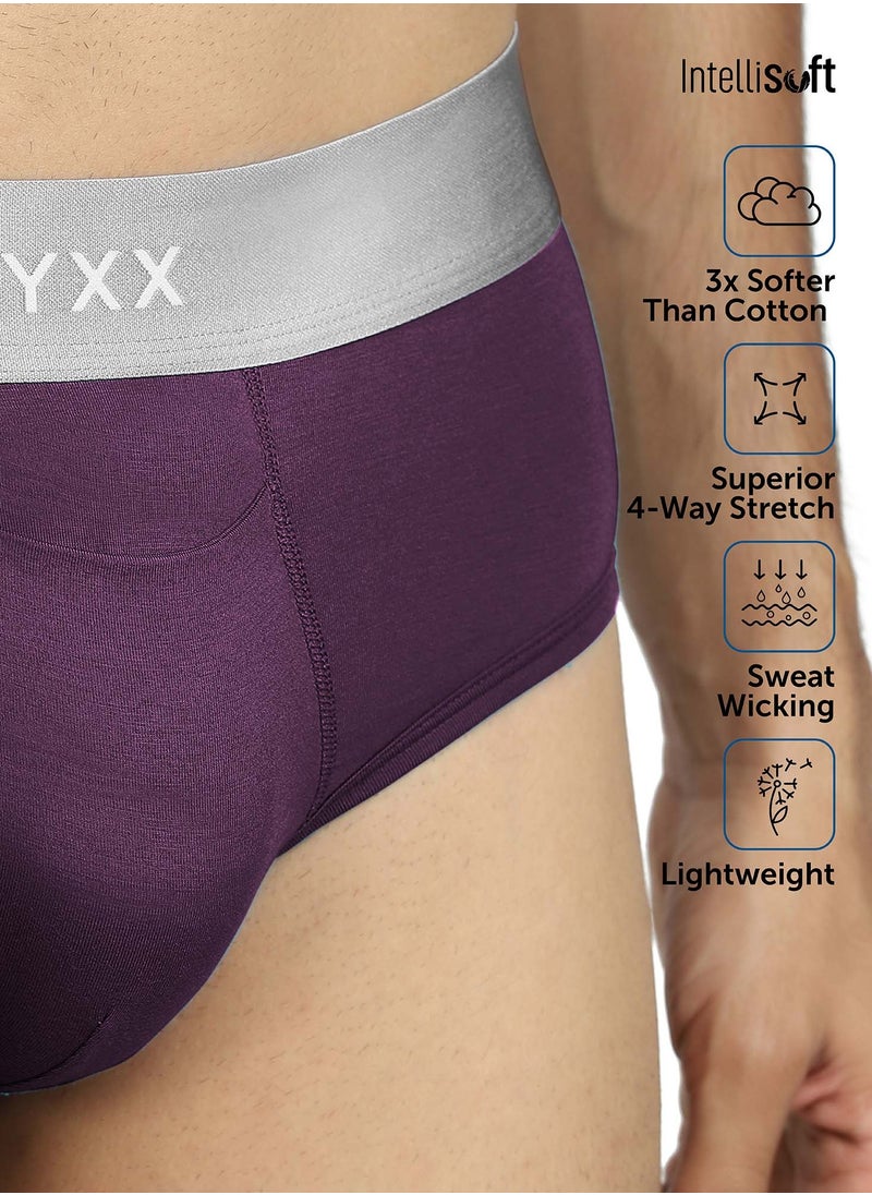 XYXX - Pack of 3 Illuminati Intellisoft Micro Modal Color Blocked Solid Men Brief - Image 1