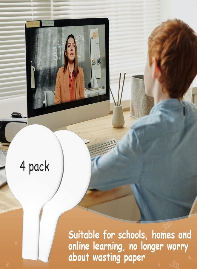 Containlol 4 Pcs Mini Dry Erase Answer Paddles Acrylic Answer Board Double-Sided Response Paddles Quick Response Board with Handle for Teaching Office Games Home - Image 4