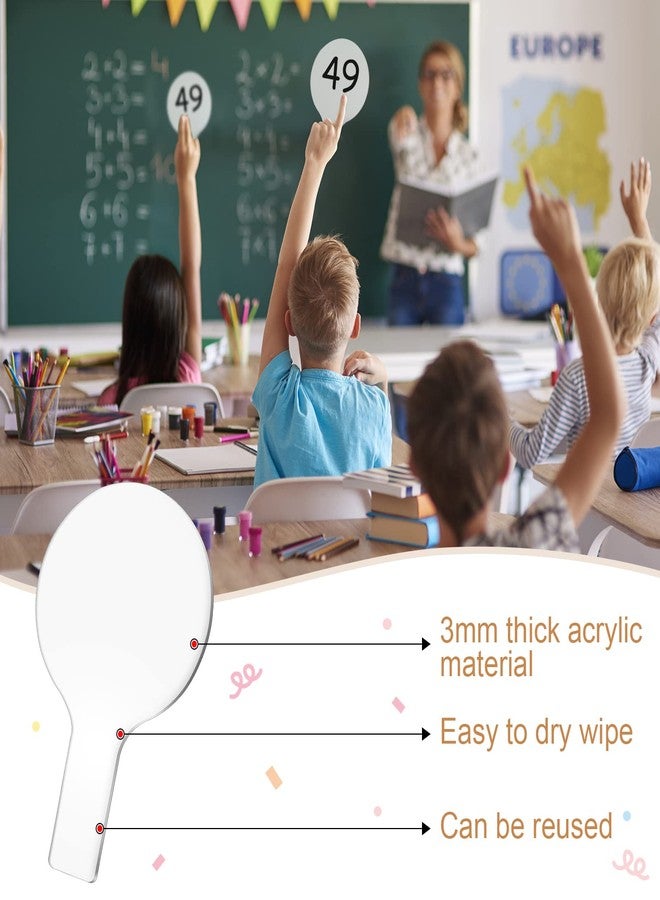 Containlol 4 Pcs Mini Dry Erase Answer Paddles Acrylic Answer Board Double-Sided Response Paddles Quick Response Board with Handle for Teaching Office Games Home - Image 3
