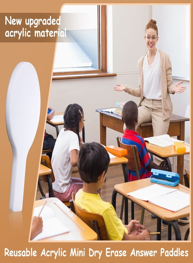 Containlol 4 Pcs Mini Dry Erase Answer Paddles Acrylic Answer Board Double-Sided Response Paddles Quick Response Board with Handle for Teaching Office Games Home - Image 5