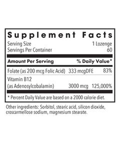 Allergy Research Group B12 Adenosylcobalamin Supplement - with Folic Acid, Vitamin B12 3000 mcg, Folate, Pure B12, Vegetarian Lozenges - 60 Count - pzsku/Z98B0B7BBB900417C3EC0Z/45/_/1740202635/755af7c5-1f1b-4f77-ae4f-b5db839cedba