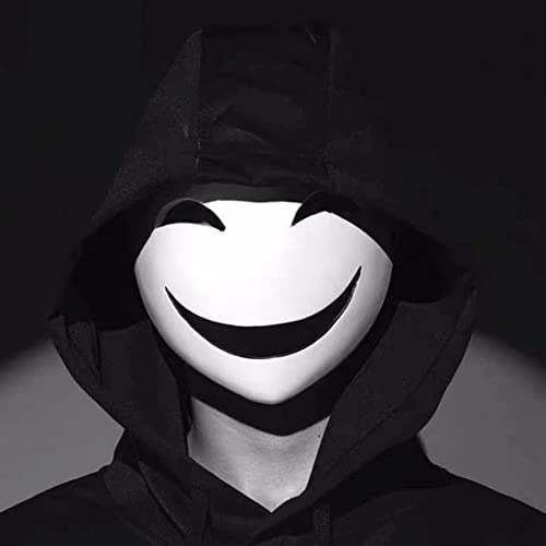 CAFELE Japanese Anime Mask High-Rise Invasion Masks Cosplay Sniper Tenkuu Shinpan White Smile Mask Halloween Party Costume Props (02#) - Image 3