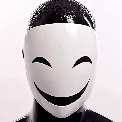 CAFELE Japanese Anime Mask High-Rise Invasion Masks Cosplay Sniper Tenkuu Shinpan White Smile Mask Halloween Party Costume Props (02#) - Image 4