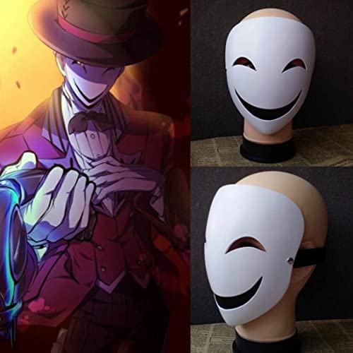 CAFELE Japanese Anime Mask High-Rise Invasion Masks Cosplay Sniper Tenkuu Shinpan White Smile Mask Halloween Party Costume Props (02#) - Image 2