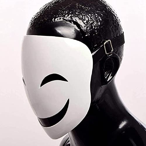 CAFELE Japanese Anime Mask High-Rise Invasion Masks Cosplay Sniper Tenkuu Shinpan White Smile Mask Halloween Party Costume Props (02#) - Image 5