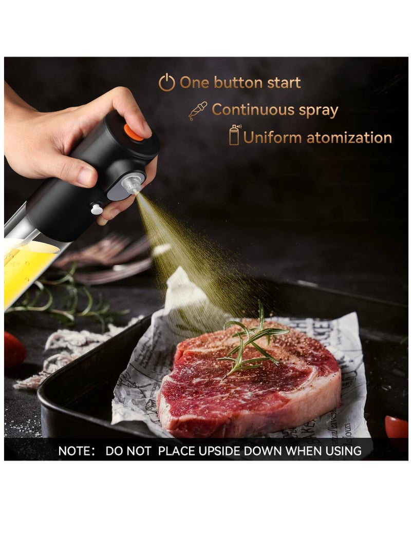 Excefore Oil Sprayer for Cooking, Electric Olive Oil Sprayer, 200ml Glass Oil Sprayer, Chargeable Oil Mister, Fine Mist Portable Oil Dispenser Bottle for Kitchen, Air Frye, Baking, Salad, BBQ - Image 2