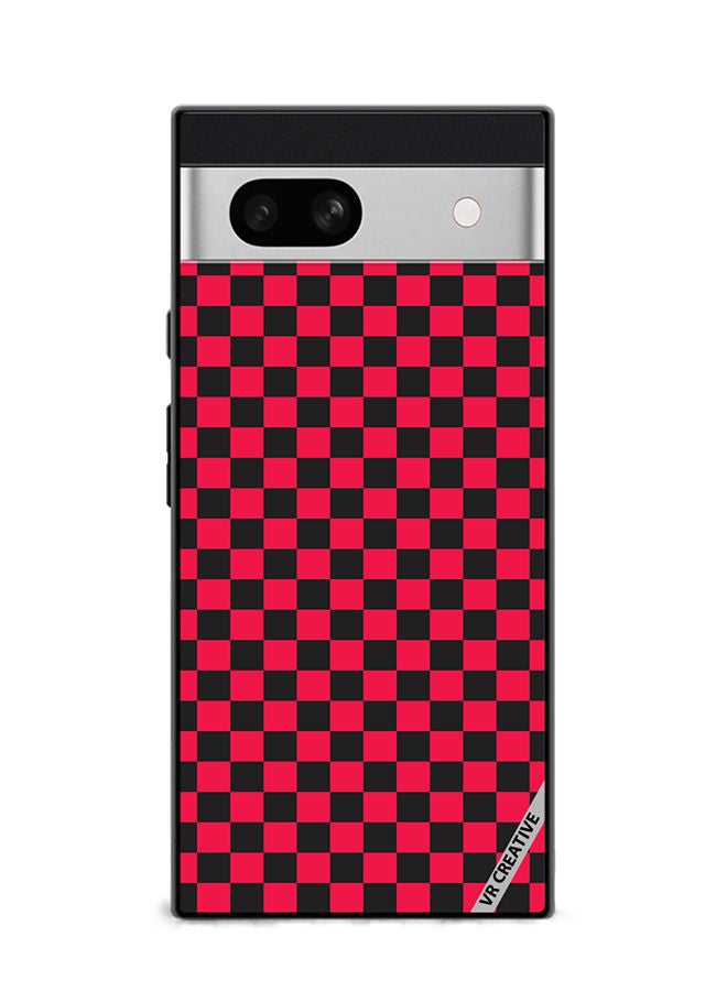 VR CREATIVE Protective Case Cover For Google Pixel 7a Checkerboard Vector Seamless Pattern Design Multicolour - Image 1