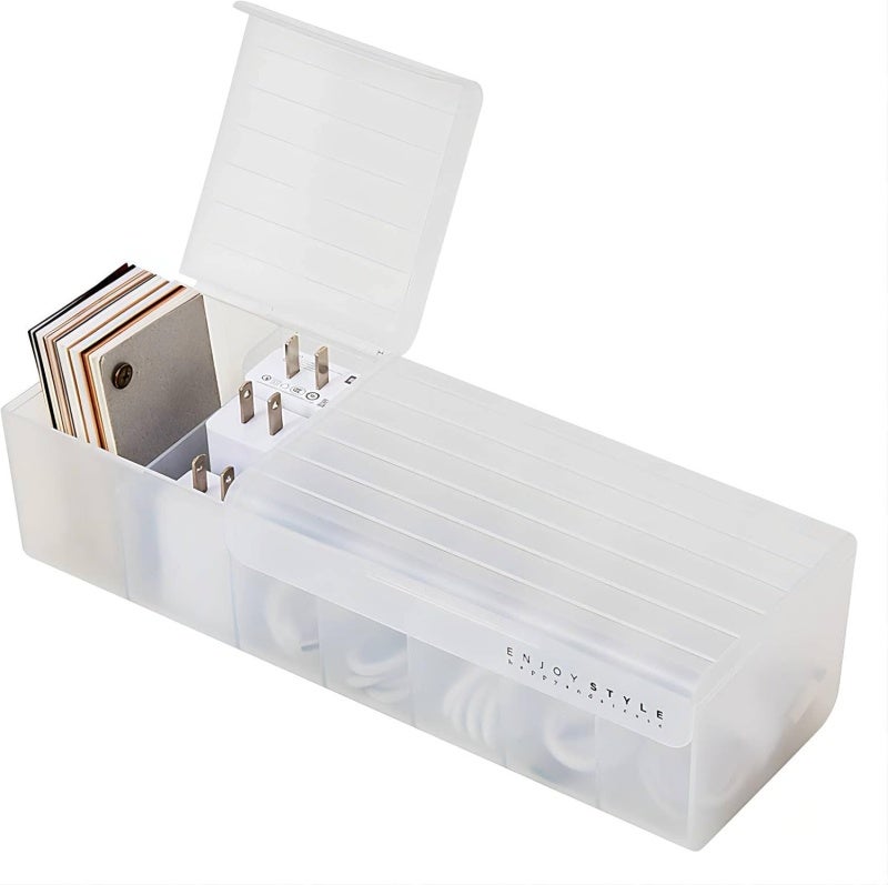 Data Cable Organizer: White - Cable Organizer Case for Desk Electronic Accessories Storage