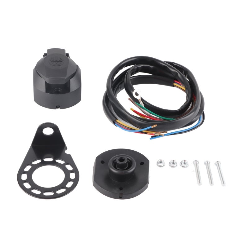 7 Pin Trailer Socket Pure Copper Anti-Corrosion Plastic 7 Pin Connector - European Standard Trailer Wiring Adapter for Semi Trailers Commercial Vehicles - Image 1