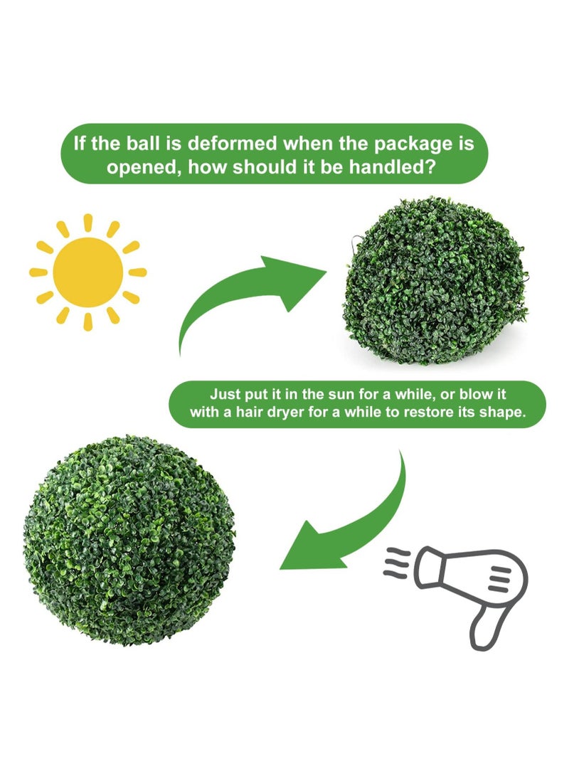HOME TASTE Artificial Grass Ball Boxwood Topiary Ball Green Plastic Plant Ball To Decorate Indoor,Outdoor Events,Weddings And Home Garden, Shopping Mall Lifelike Faux Boxwood Plant Ball  - Image 2