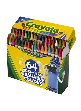 64-Piece Ultra Clean Washable Crayons With Sharpener