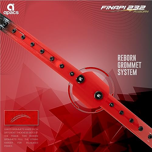 Apacs Finapi 232 Reborn (Unstrung, 42 LBS Mega Tension, World's Toughest Frame) Power Series Badminton Racket | Made with 100% Japanese Ultra Graphite Badminton Racquet with Full Cover (Red) - Image 3