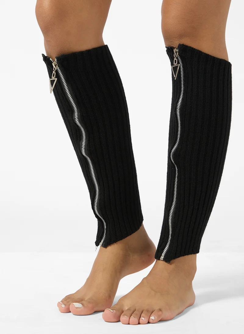 Ginger Zipped Ribbed Leg Warmer