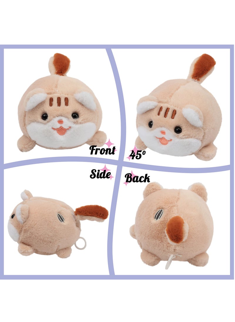 Bukela - Pull String Plush Kitty Squeaky Toy with Bell Wind-up Clockwork Cat Motorized Wagging Tail Rotating Interactive Kitten Toys Pullback Cord Stuffed Animal Gift for Baby Kids, Black, 5'' - Image 1