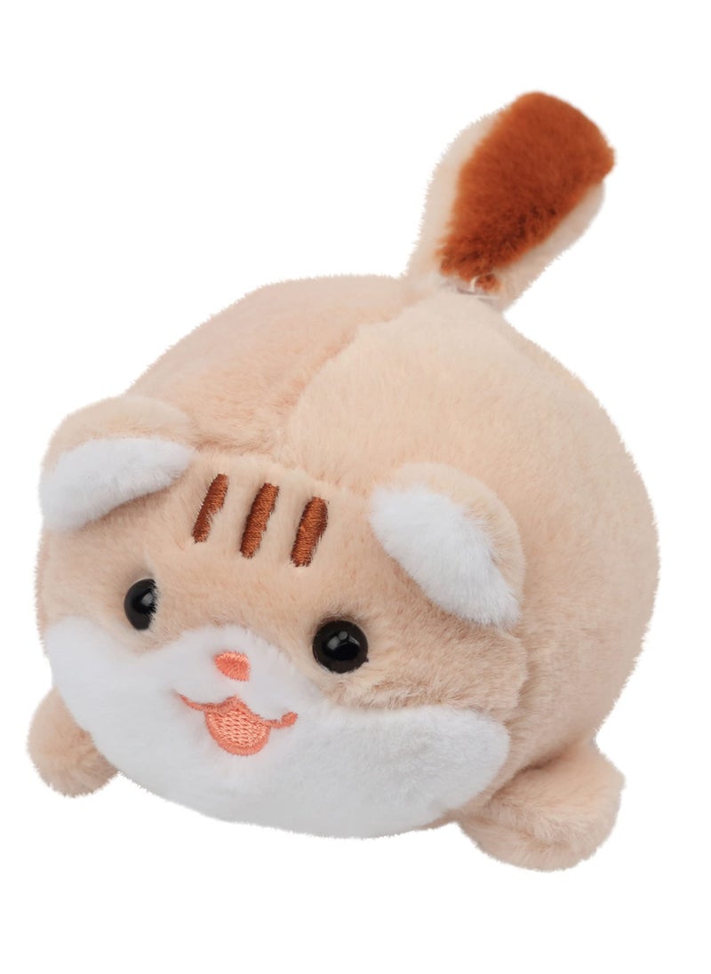 Bukela - Pull String Plush Kitty Squeaky Toy with Bell Wind-up Clockwork Cat Motorized Wagging Tail Rotating Interactive Kitten Toys Pullback Cord Stuffed Animal Gift for Baby Kids, Black, 5'' - Image 1