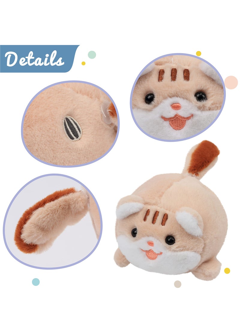 Bukela - Pull String Plush Kitty Squeaky Toy with Bell Wind-up Clockwork Cat Motorized Wagging Tail Rotating Interactive Kitten Toys Pullback Cord Stuffed Animal Gift for Baby Kids, Black, 5'' - Image 1