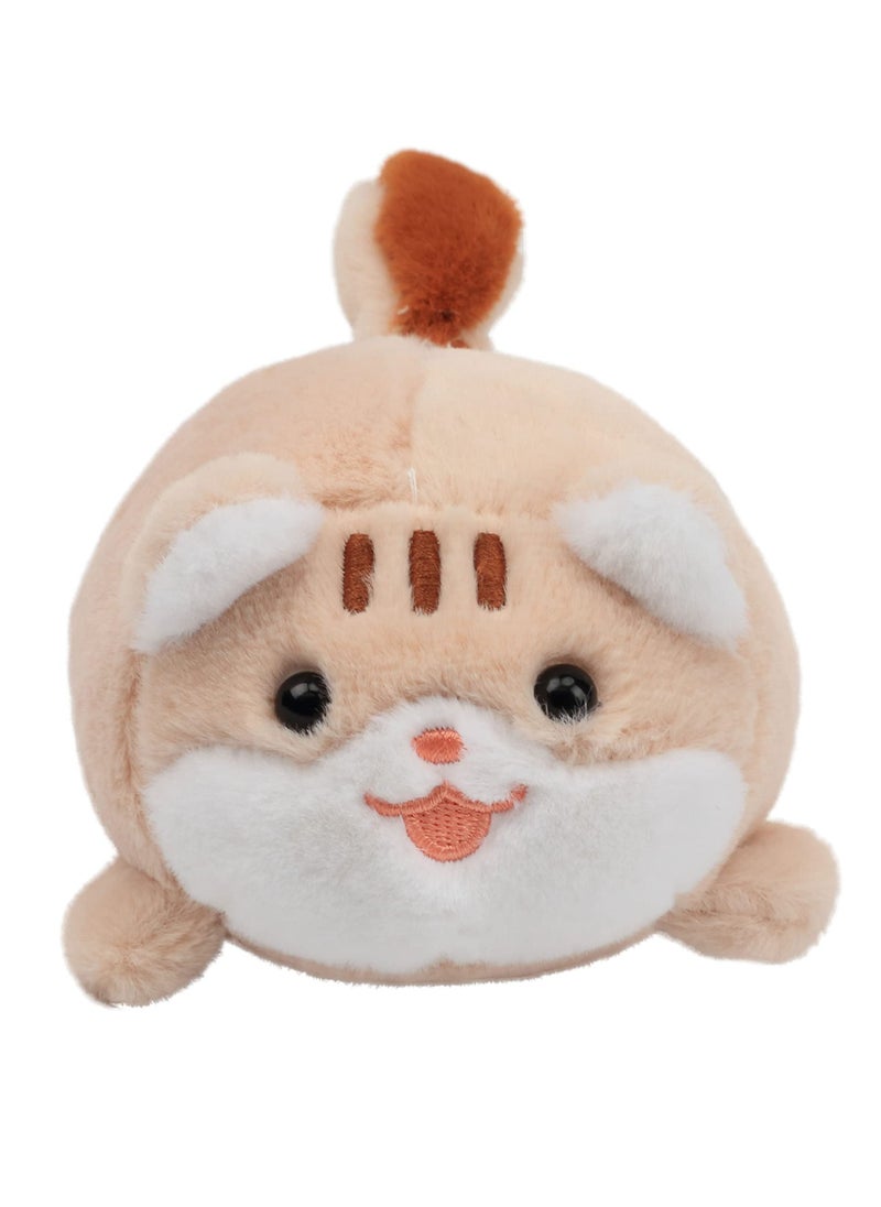 Bukela - Pull String Plush Kitty Squeaky Toy with Bell Wind-up Clockwork Cat Motorized Wagging Tail Rotating Interactive Kitten Toys Pullback Cord Stuffed Animal Gift for Baby Kids, Black, 5'' - Image 1